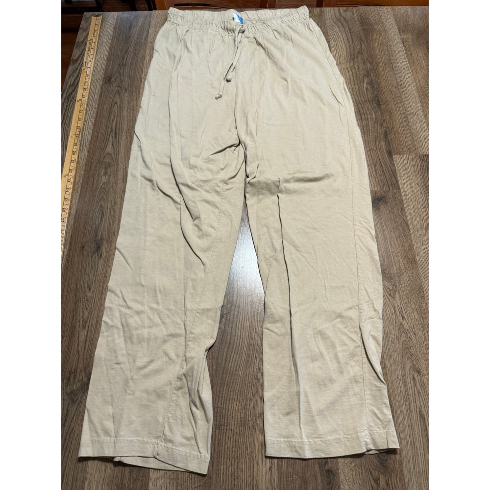 Elsie of Miami Pants Womens XL 18/20 Beige Adult Cotton Drawstring Casual